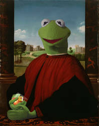Kermit holding Capri Sun