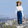 Japanese Giantess visits Seoul, South Korea.