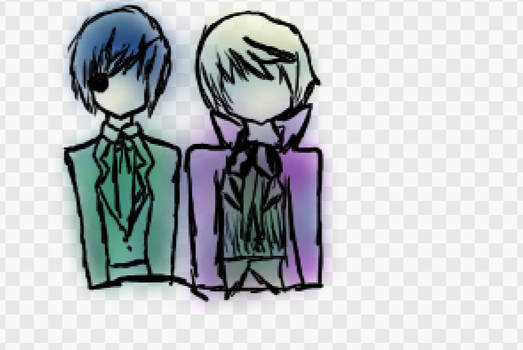 Unfinished Ciel and Alois Picture Watercolor