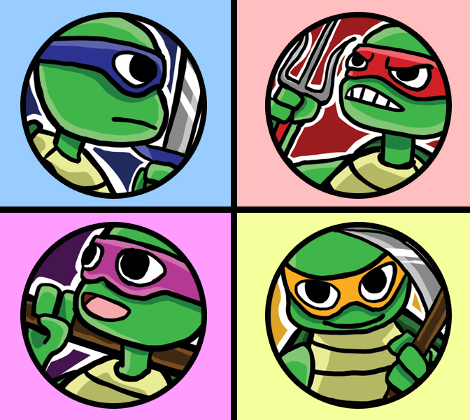 Ninja Turtles 1 inch button design