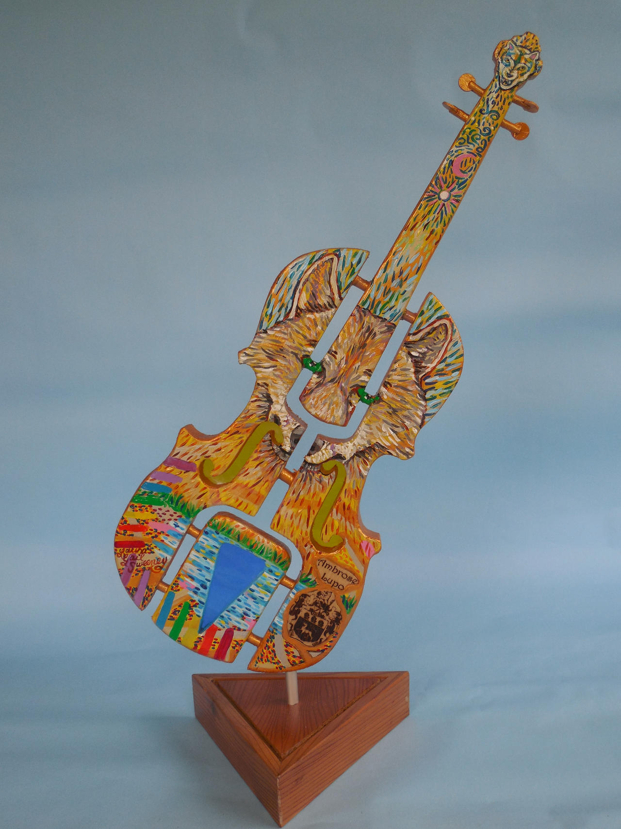 Painted Violin to Honour Ambrose Lupo, the great