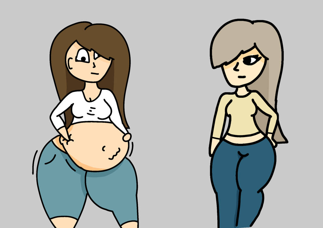Wiktoria and random girl inflation by KEJWII on DeviantArt