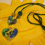 Green Flecked Heart Necklace