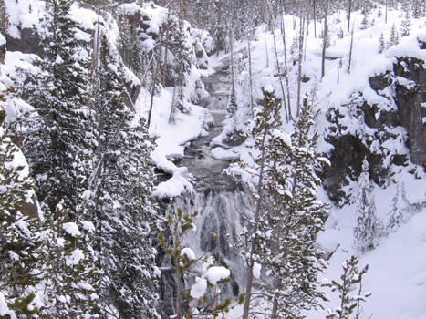 icy water falls