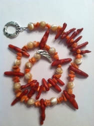 Coral and Shell Necklace