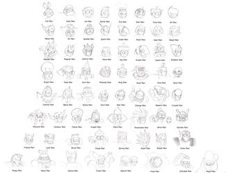 1-8 Robot Masters head sketch