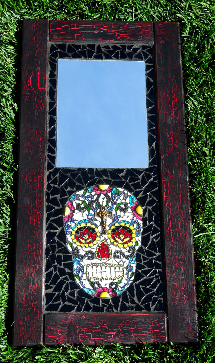 Sugar Skull Mosaic Mirror By Glassgoddess On Deviantart