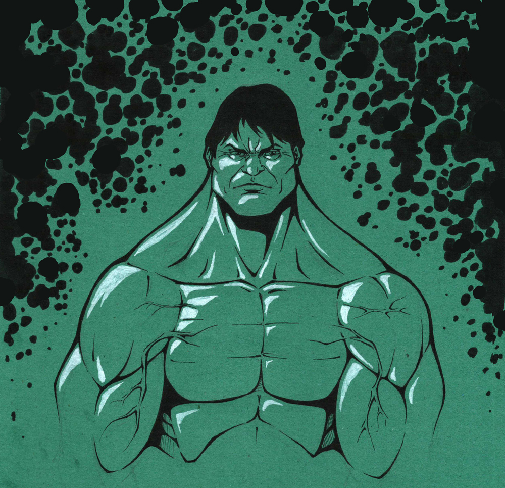 The Hulk - color paper sketch test