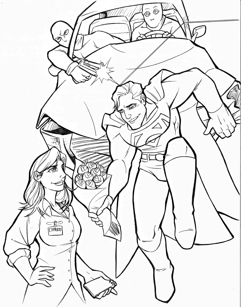 Valentines Day Sketch - Superman and Lois Lane