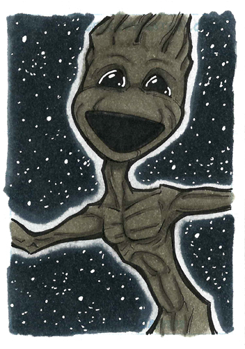 Cincinnati Comic Expo 2014: Baby Groot sketch card