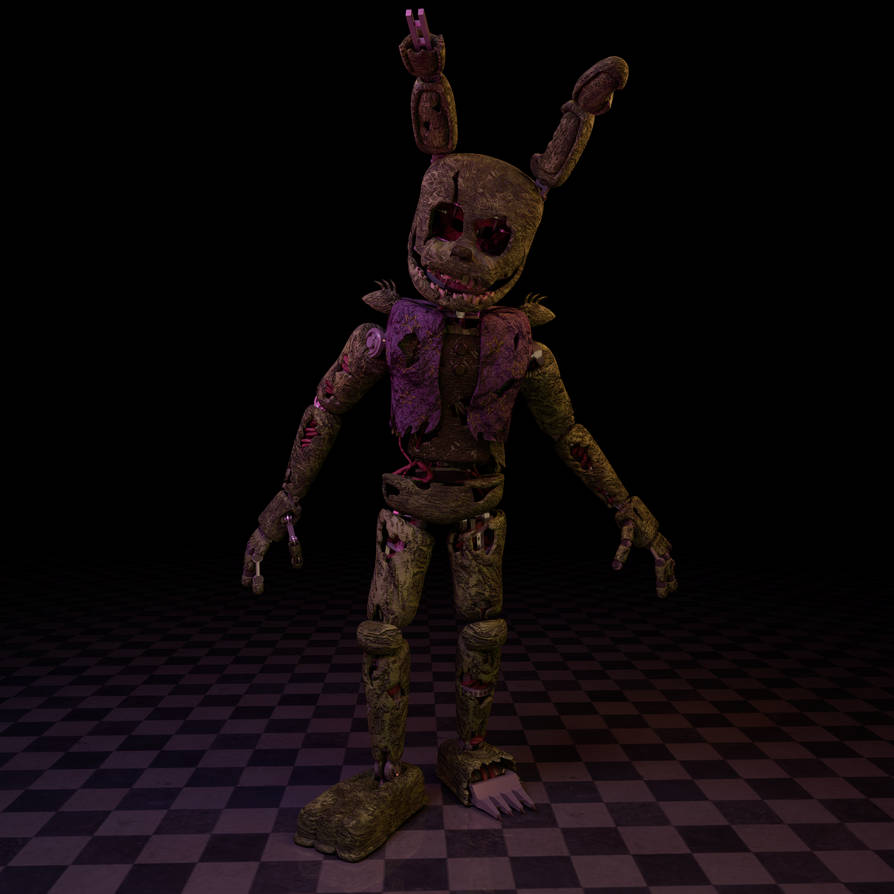 Stylised Springtrap/Afton (New Design) by CritzModels on DeviantArt