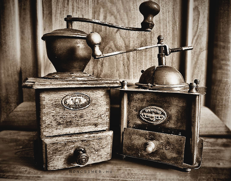 Old coffee grinders