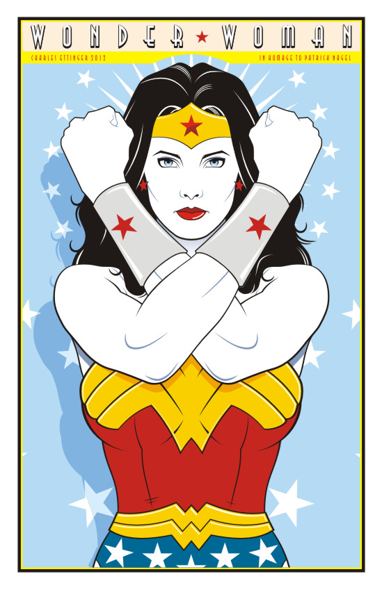 wonder woman done in retro nagel style