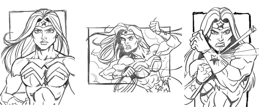 Wonder Woman sketch card rough pencils