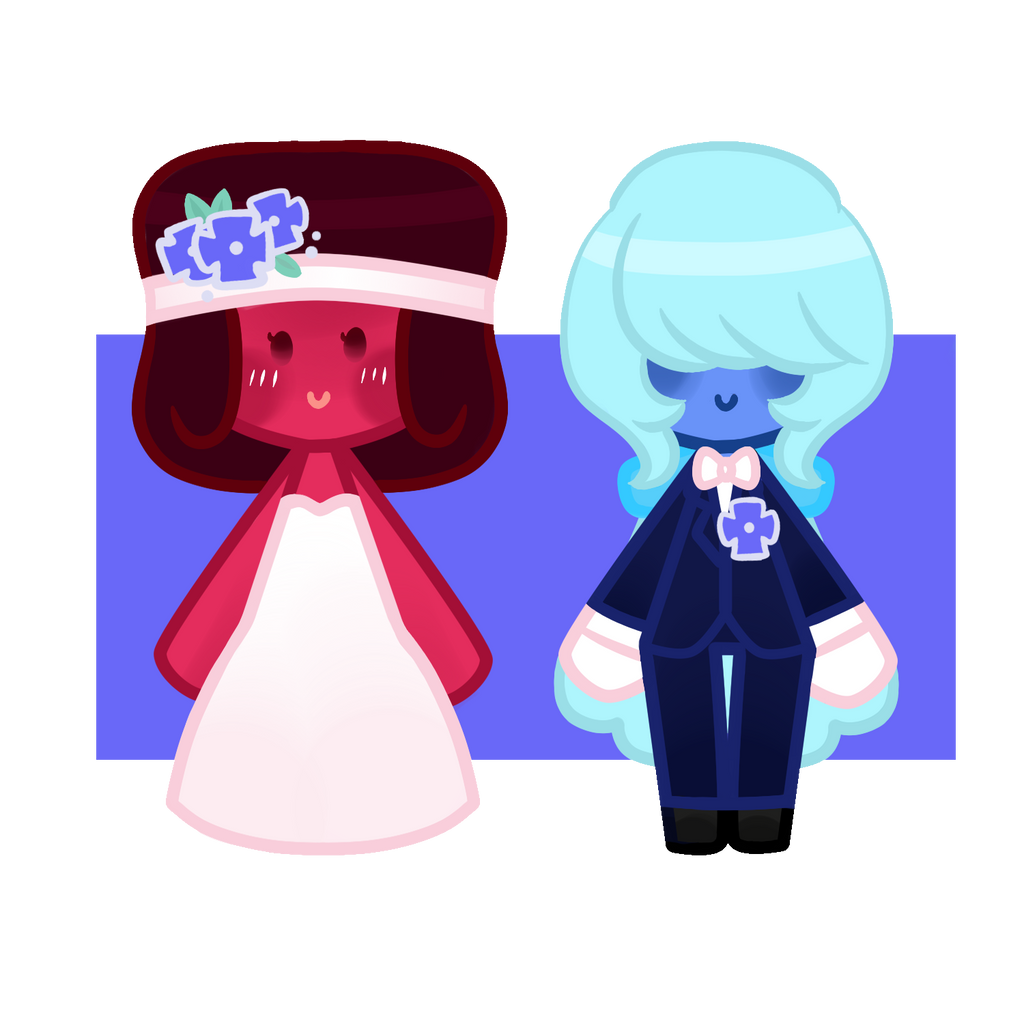 Tiny Chibi Ruby and Sapphire Wedding Edition by oFruitTango on DeviantArt