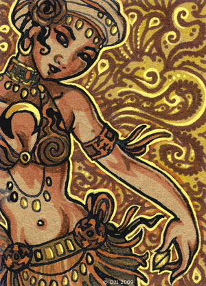 Gold + Paisley - ACEO