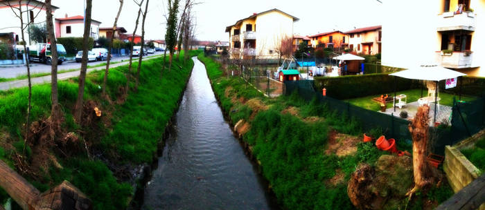 A small river in a small town