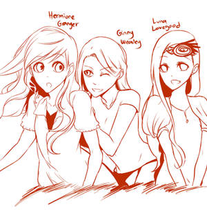 Hermione Granger, Ginny Weasley, and Luna Lovegood