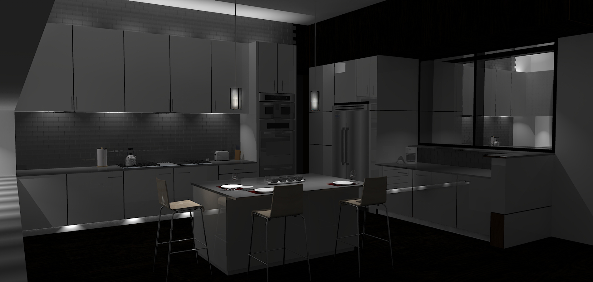 Kitchen Rendering (Night)