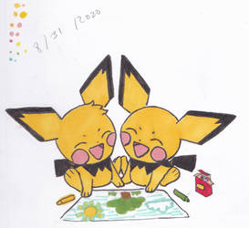 Pichu Brothers coloring :: Pokemon