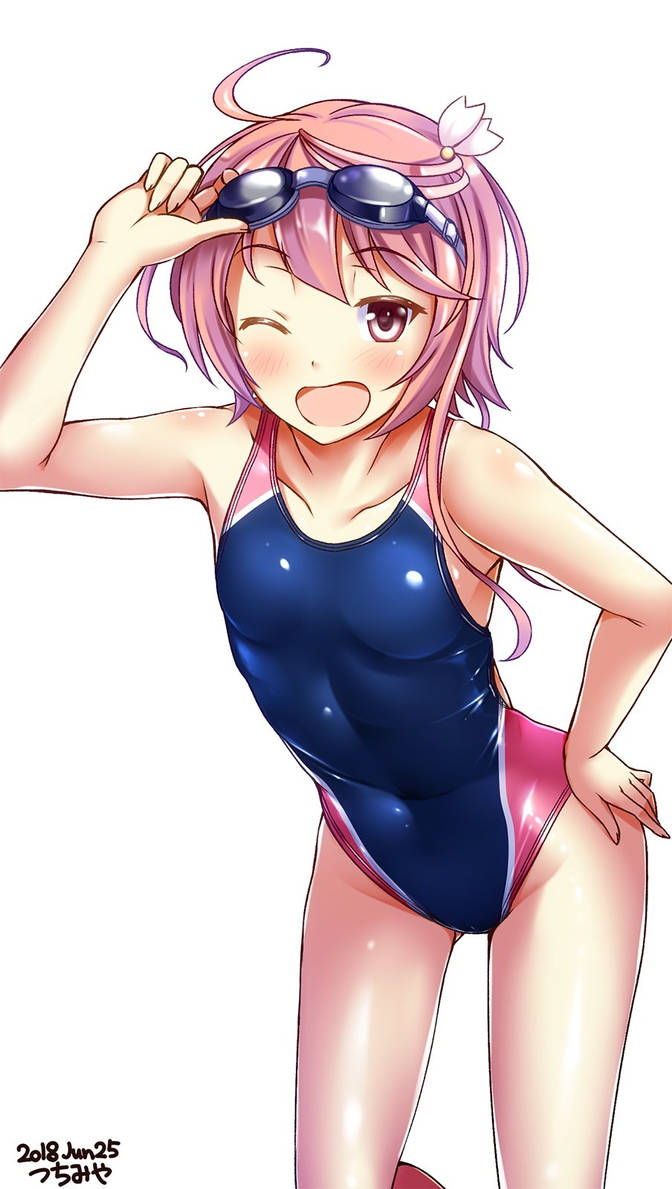 Anime girl in one piece swimsuit by demongirl289 on DeviantArt