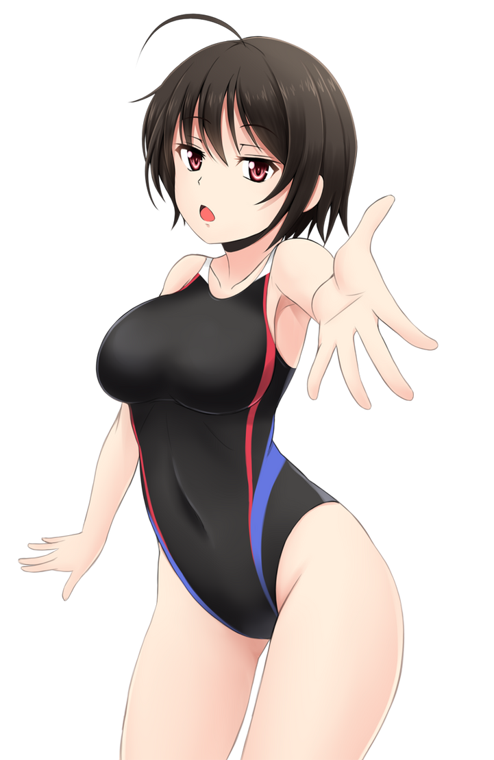 Anime girl in one piece swimsuit by demongirl289 on DeviantArt