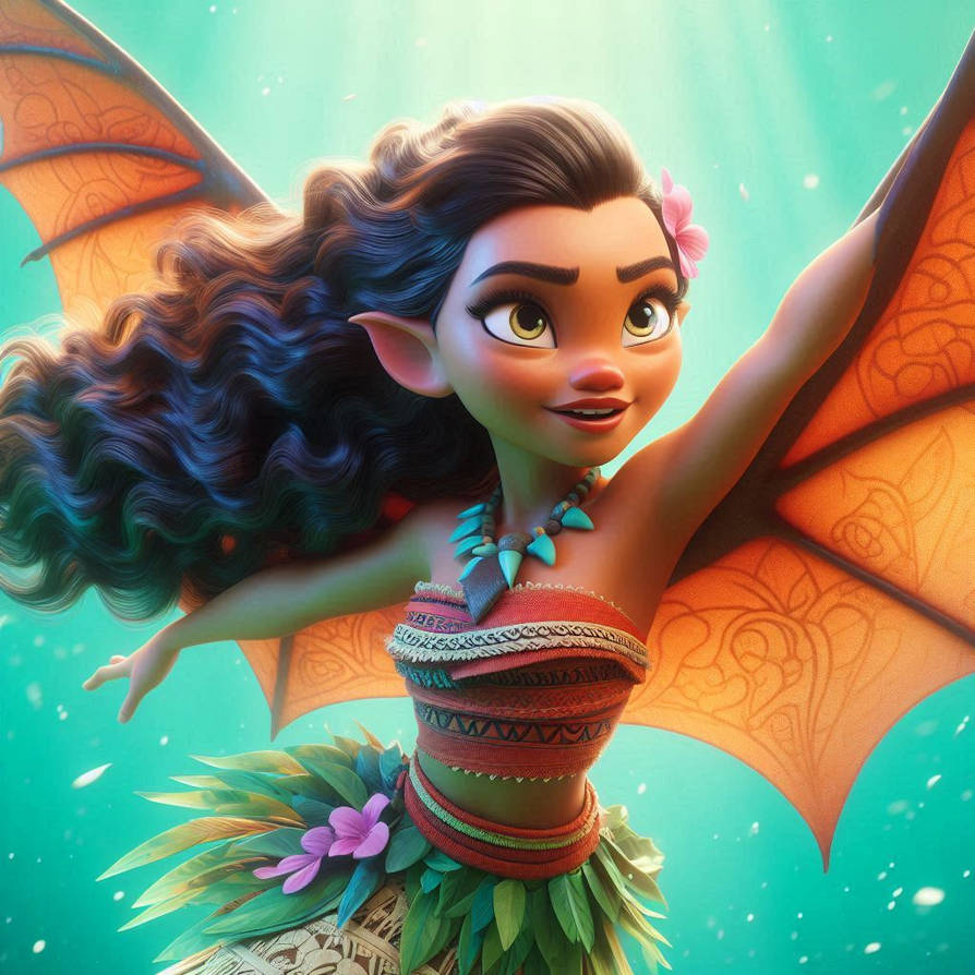 Moana becomes she-bat by Rainbow10ben on DeviantArt