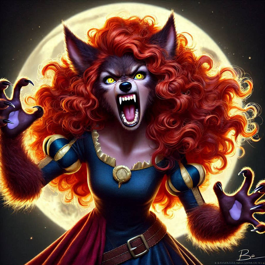 Merida Werewolf 2 by Rainbow10ben on DeviantArt