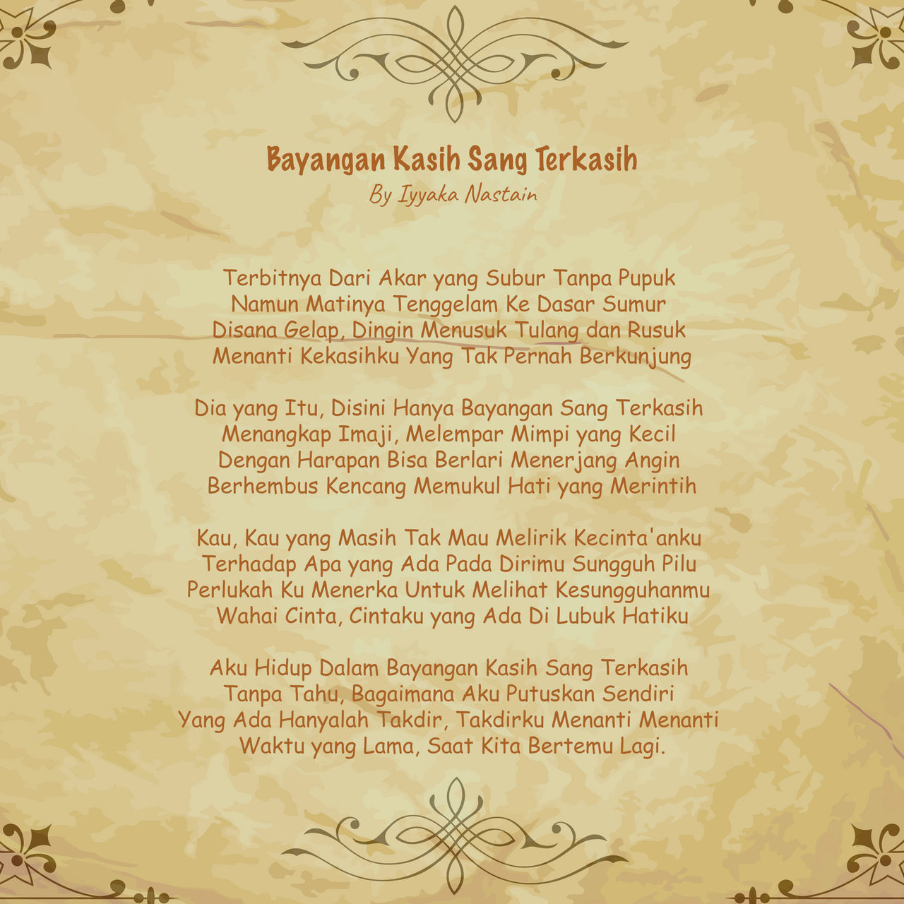 Iyyaka Bayangan Kasih Sang Terkasih Poetry By Nastainrecords On Deviantart