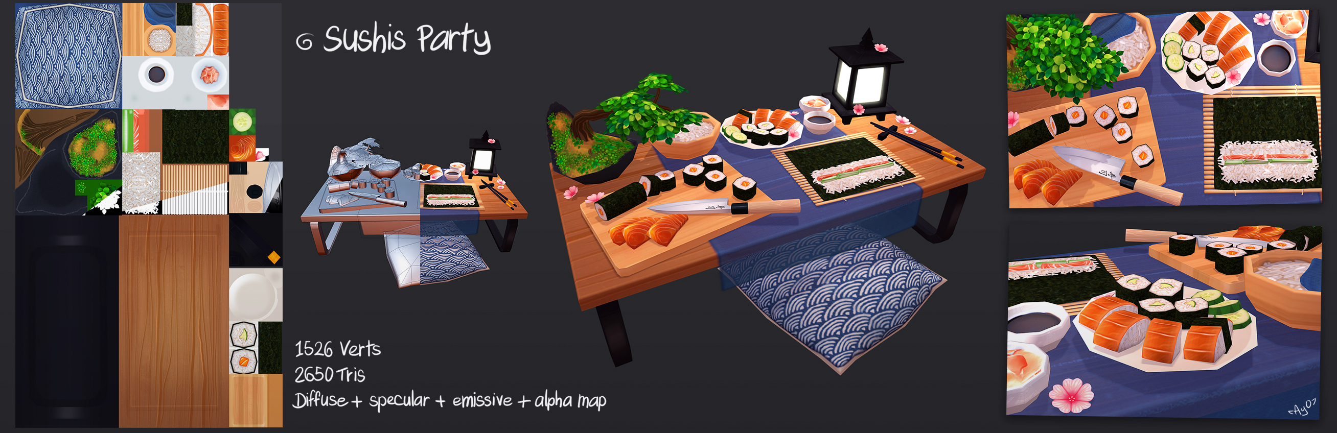 3D Sushis Party