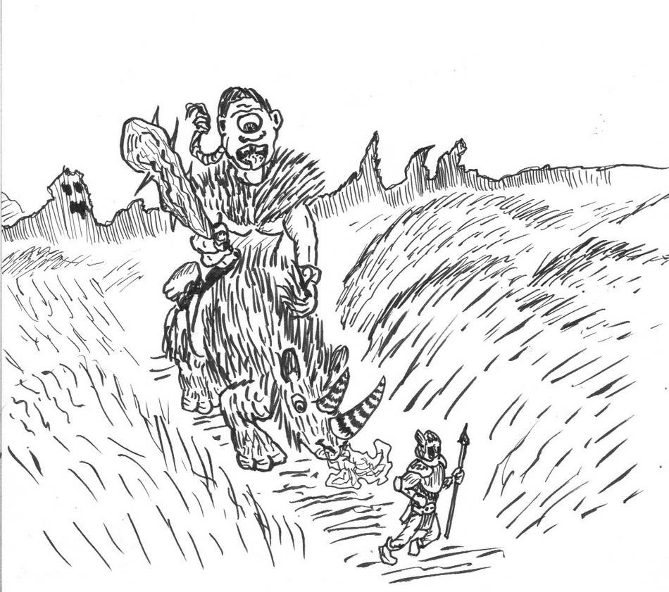 Extinct Cyolops Rampaging Cyclops riding extinct rhinocerous by KingNot on DeviantArt