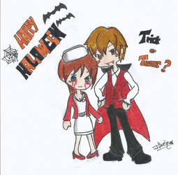 Leon y Claire will wish you a Happy Halloween