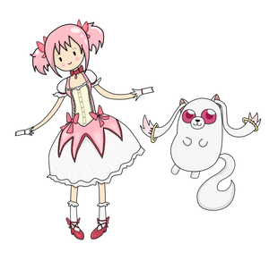 Madoka Magica - Madoka Kaname and Kyubey