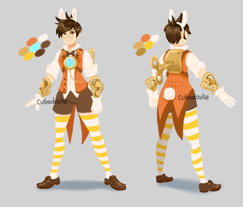 Overwatch Skin Concepts - Tracer the White Rabbit by CubedCake on ...