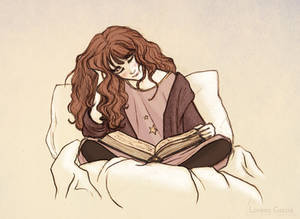 Hermione Reading before Bed