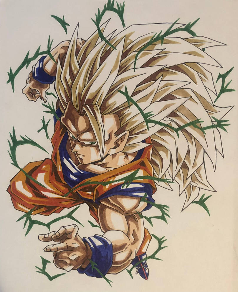 Redrawn: Son Goku SSJ3 Art 1 2021 by BrYcEBrOwNARTS on DeviantArt