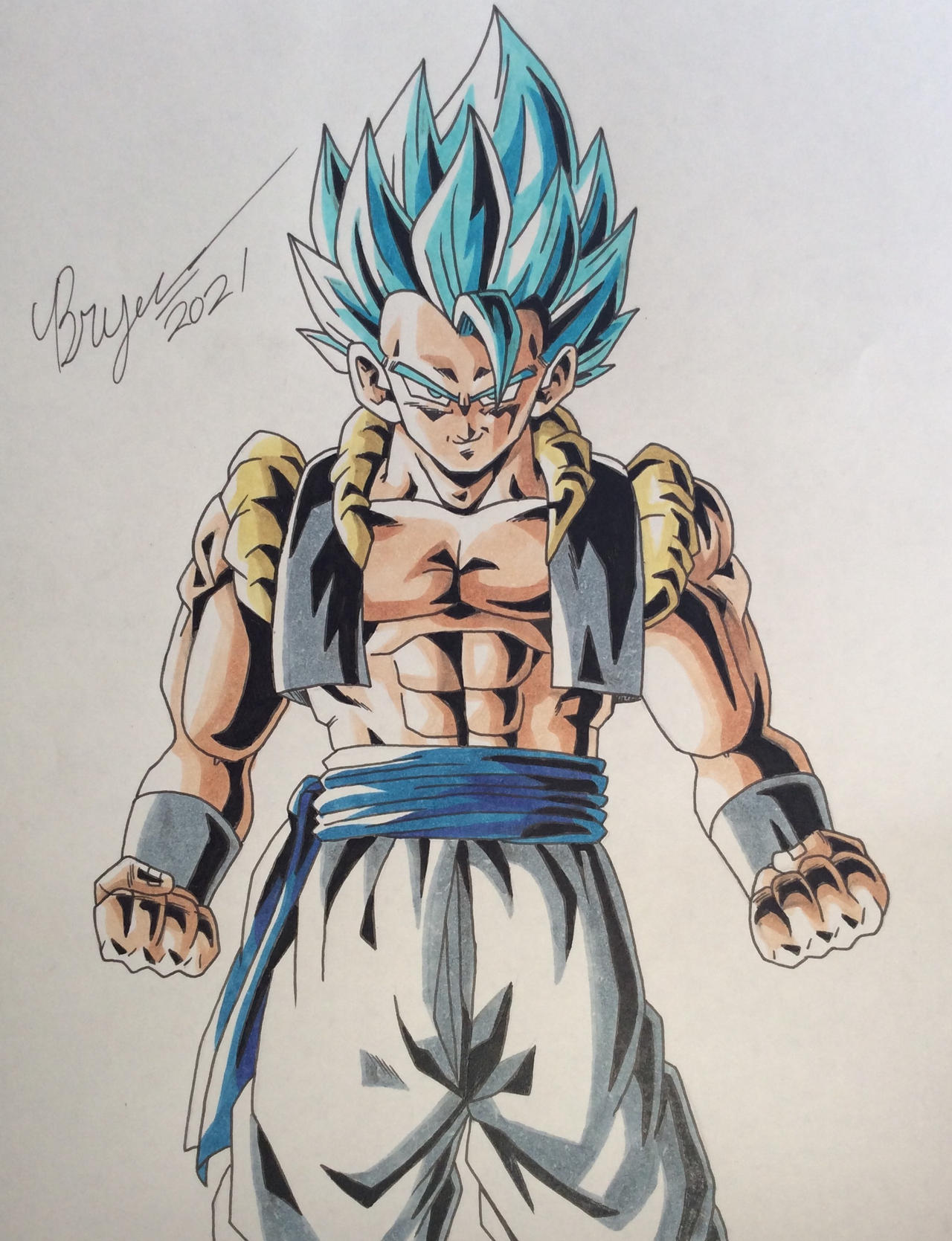 Gogeta Super Saiyan Blue Art 1 2021 by BrYcEBrOwNARTS on DeviantArt