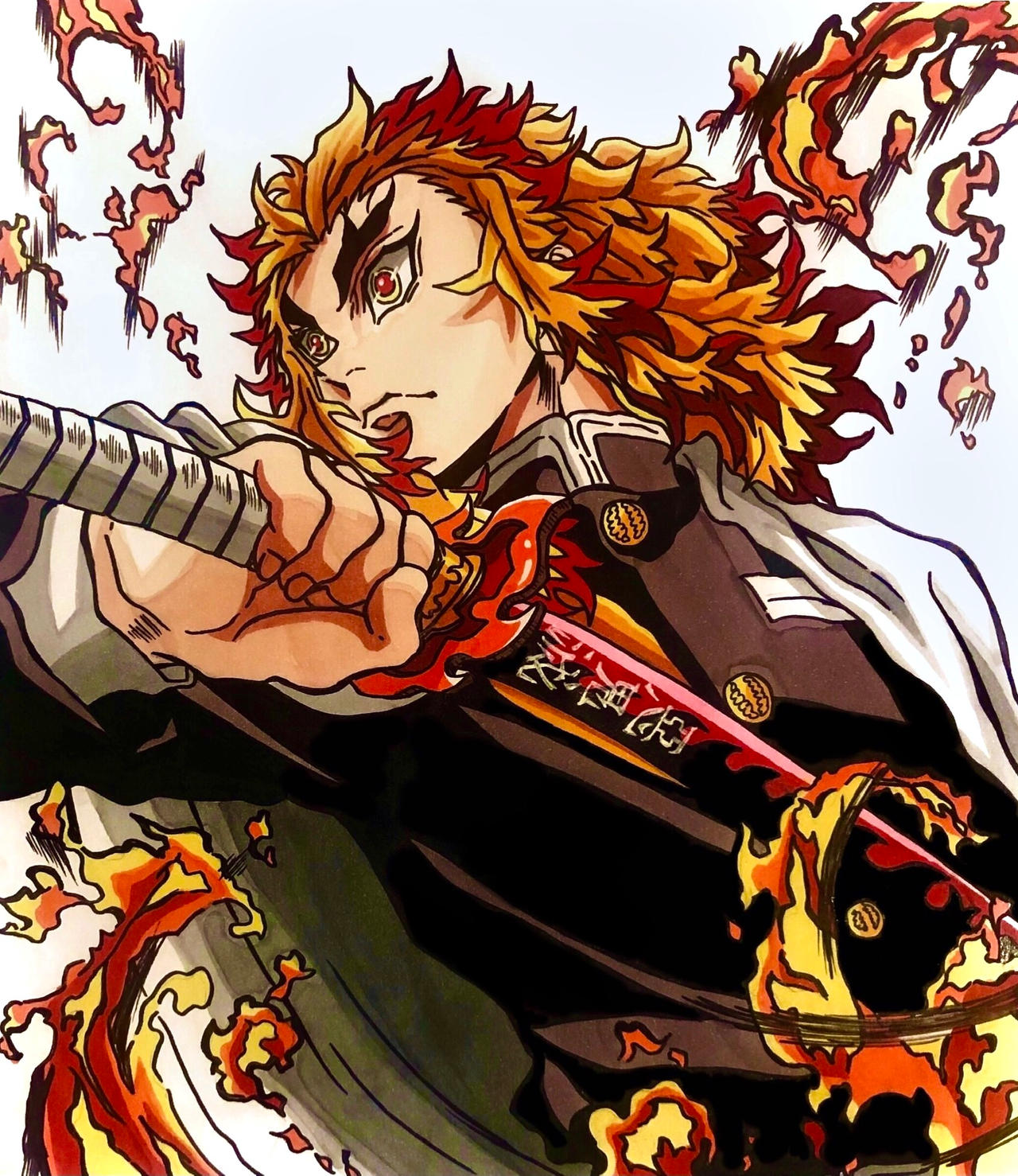 Kyojuro Rengoku Art 1 2022 by BrYcEBrOwNARTS on DeviantArt