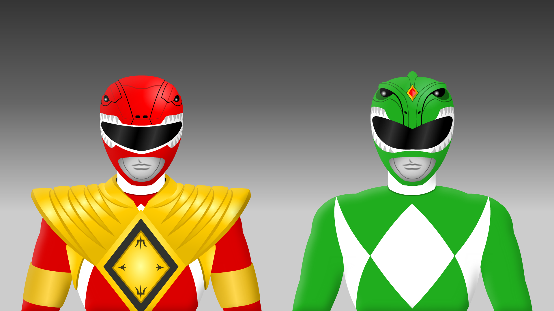 Armored Red and Green Power Ranger