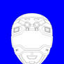 Blue Racer Helmet Line Art