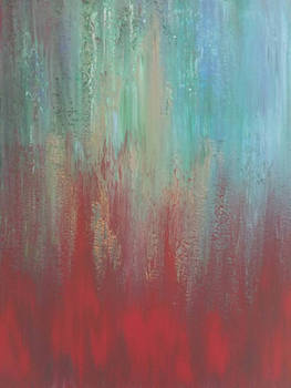 Red and teal abstract