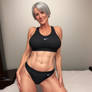 Gran workout in sports bra and pants