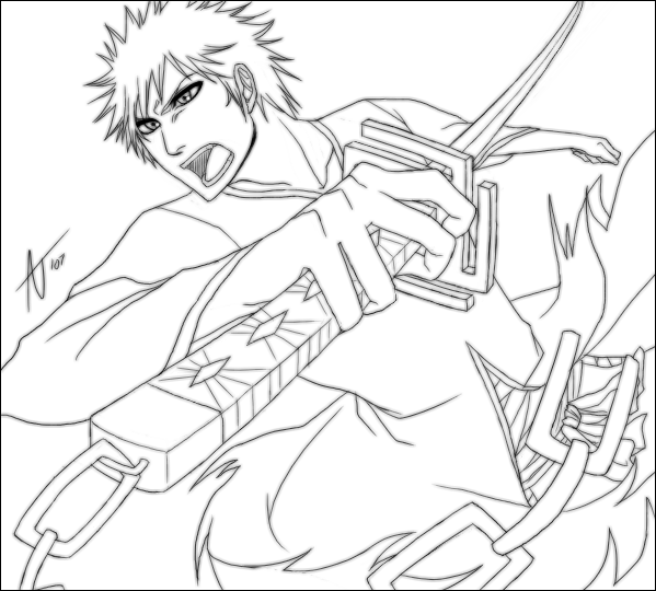 Bleach - IchiBankai lineart