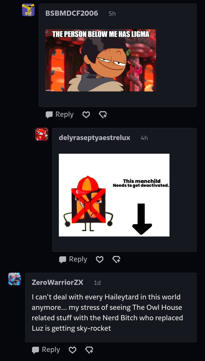 Well, another comment of zero again by Rexy2006 on DeviantArt