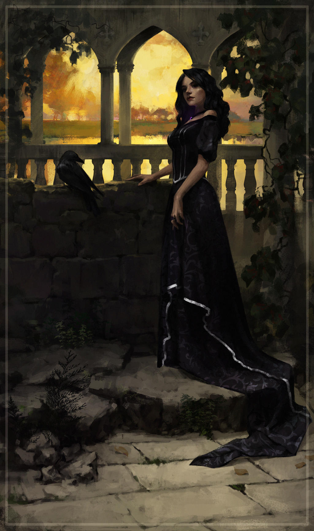 Yennefer in the  Temple of Melitele in Ellander