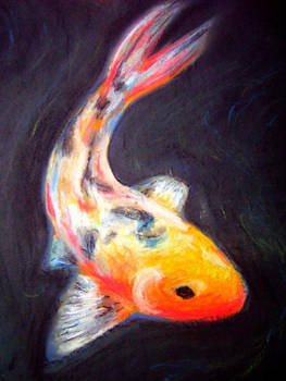 Swimming Koi in Pastel by Anna Choate