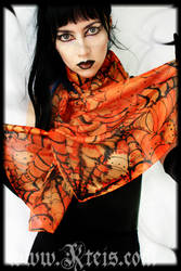 Spooky orange shawl