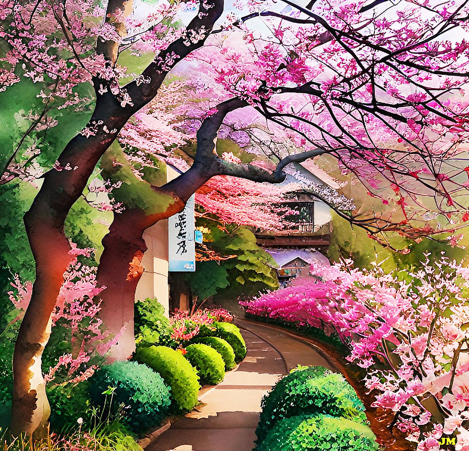Watercolor Painting - Japanese Garden by JayAlamArt on DeviantArt