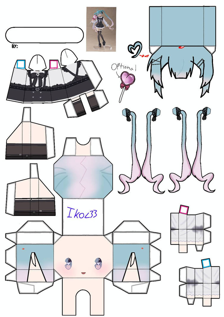 Miku Paper Layput MIKU figure papercraft by Iko0fficial on DeviantArt