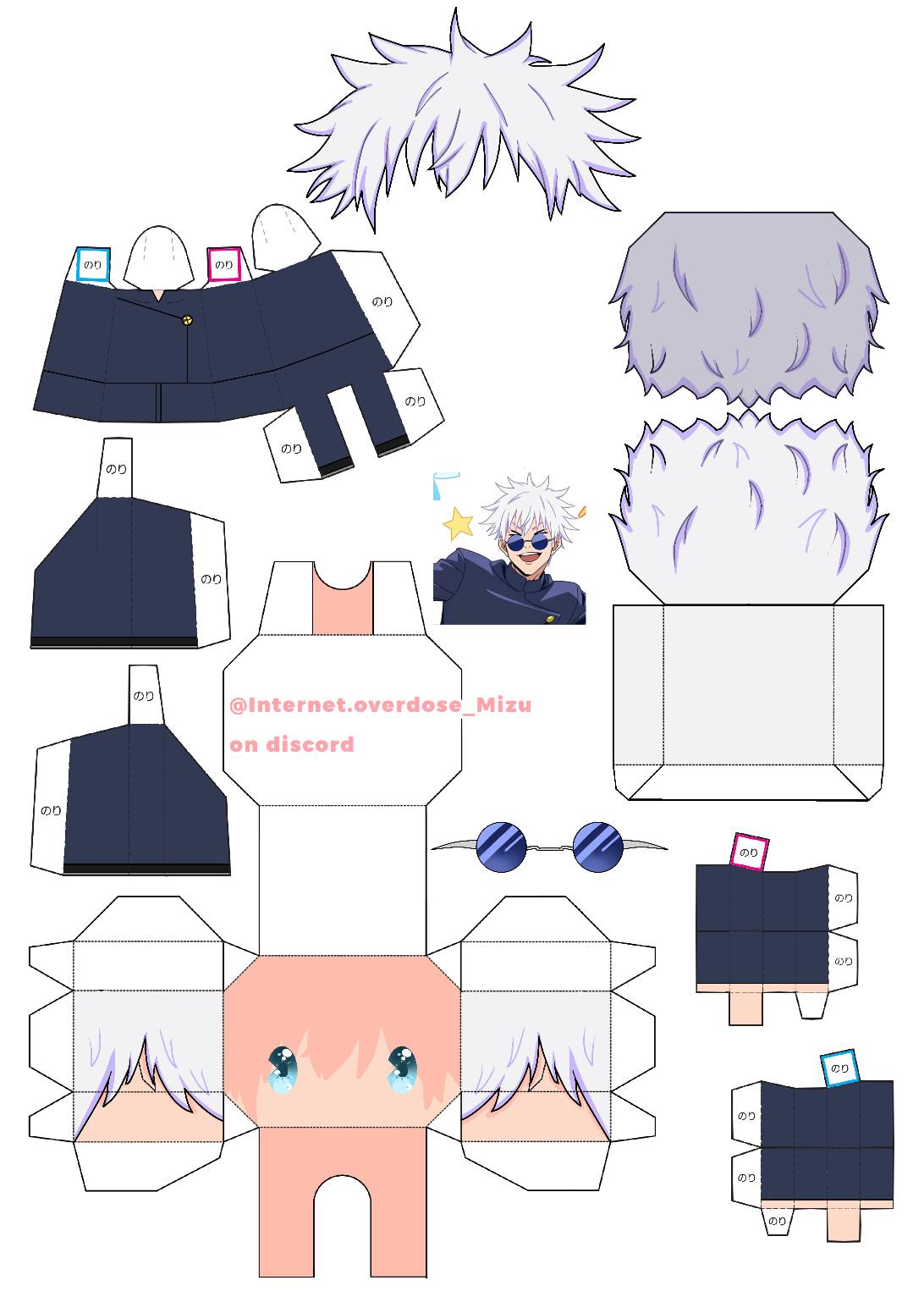 Gojo Craft Layout Gojo satoru papercraft by Iko0fficial on DeviantArt